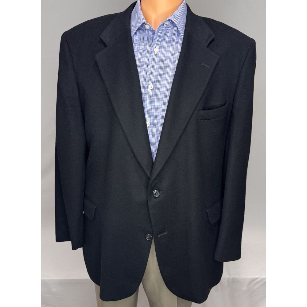 American Trend Blazer 100% Cashmere Men 42 Black Sport‎ Coat Made In USA